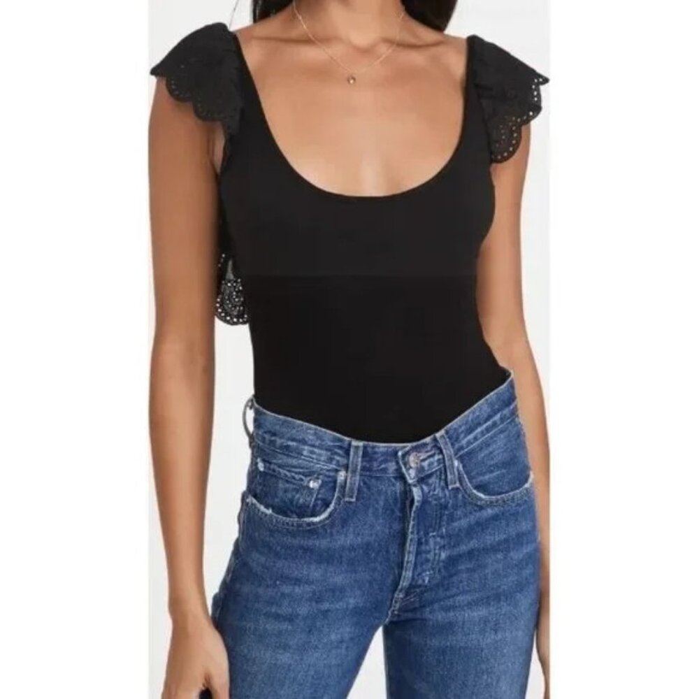 Caroline Constas Amara Bodysuit in Black Size Large NWT